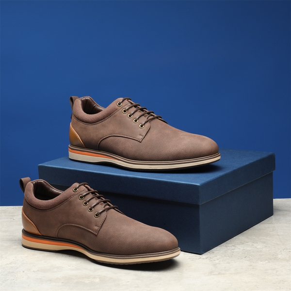 Men's Business Casual Oxford Shoes - BROWN - 8